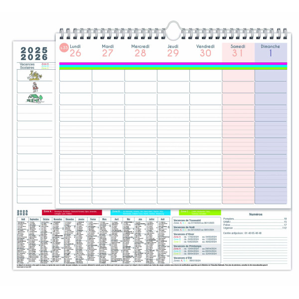 Calendrier familial 30x30cm Quo Vadis Family Planner Hebdo