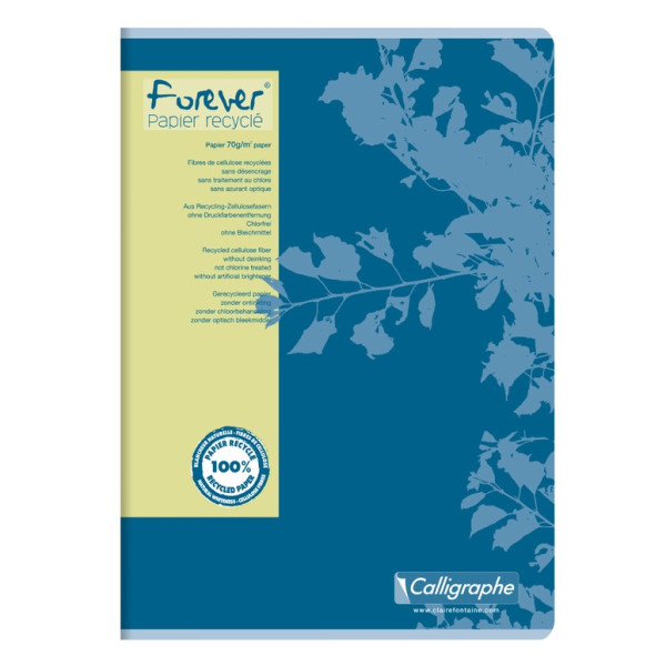 Cahier recyclé Grands carreaux Calligraphe Forever