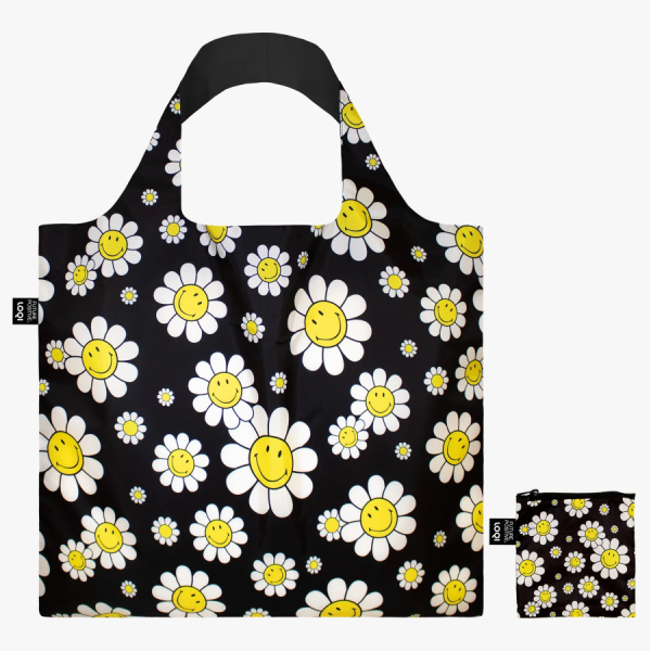Sac avec pochette Loqi Smiley Flowers Black