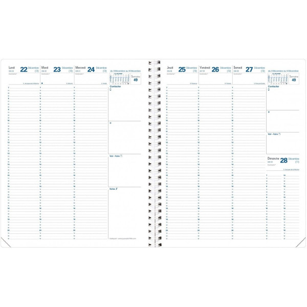 Agenda semainier 24x30cm Spiralé Quo Vadis Eurequart Club