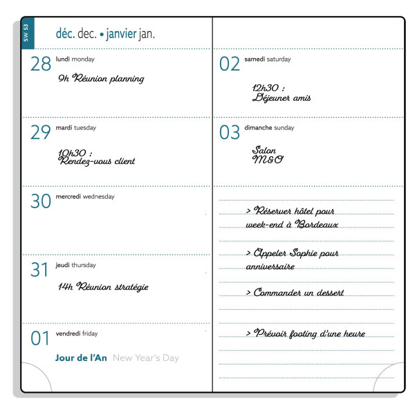 Agenda Semainier 9x17cm Exacompta EasyTime 17 Mini Labo