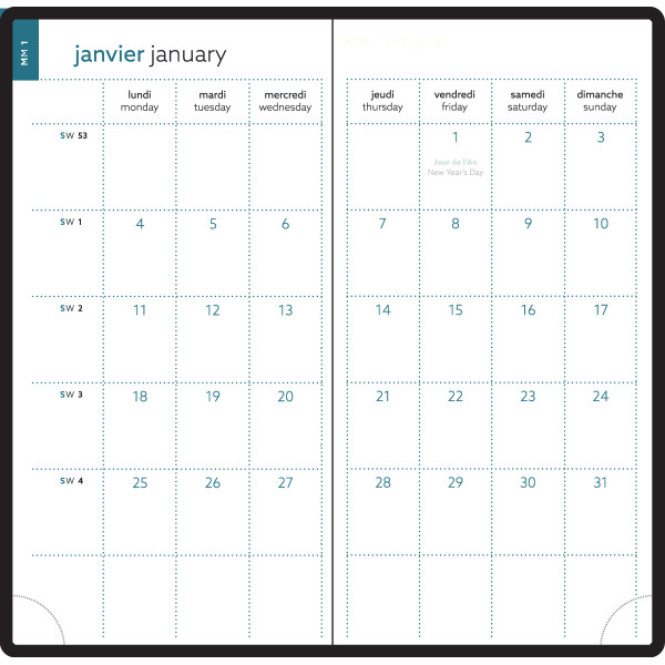 Agenda Semainier 9x17cm Exacompta EasyTime 17 Mini Labo