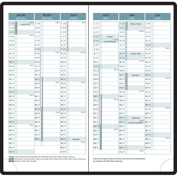 Agenda Semainier 9x17cm Exacompta EasyTime 17 Mini Labo