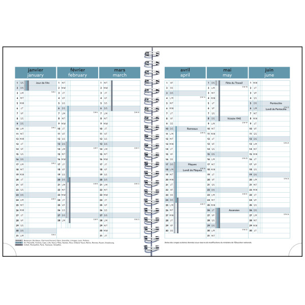 Agenda Semainier 15x21cm Spiralé Exacompta EasyTime 21S Mini Labo