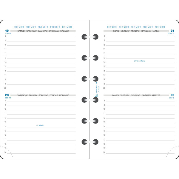 Recharge organiseur 2jours/page 8,1x12,6cm Exacompta Exatime 14