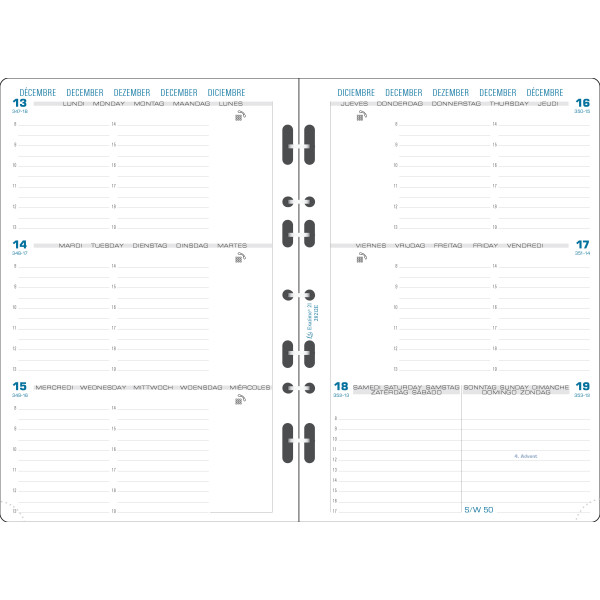 Recharge organiseur semainier 14,2x21cm Exacompta Exatime 21 Horizontal