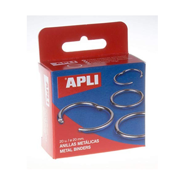 20 anneaux métalliques articulés ø20mm Apli
