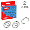 20 anneaux métalliques articulés ø25mm Apli