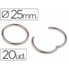 20 anneaux métalliques articulés ø25mm Apli
