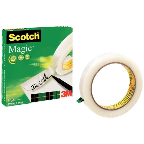 Ruban adhésif invisible 19mmx66m Scotch Magic 810