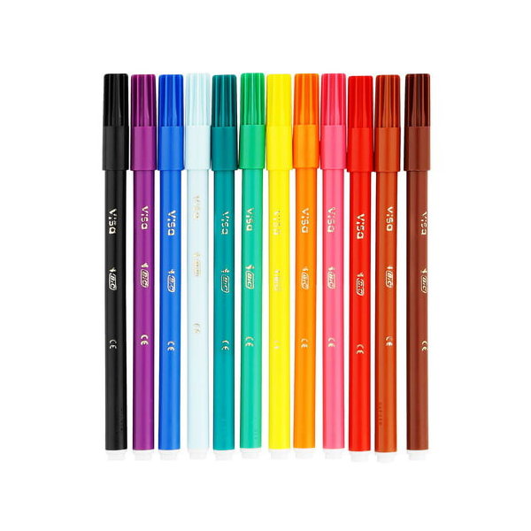 12 feutres de coloriage pointe fine BIC Kids Visa