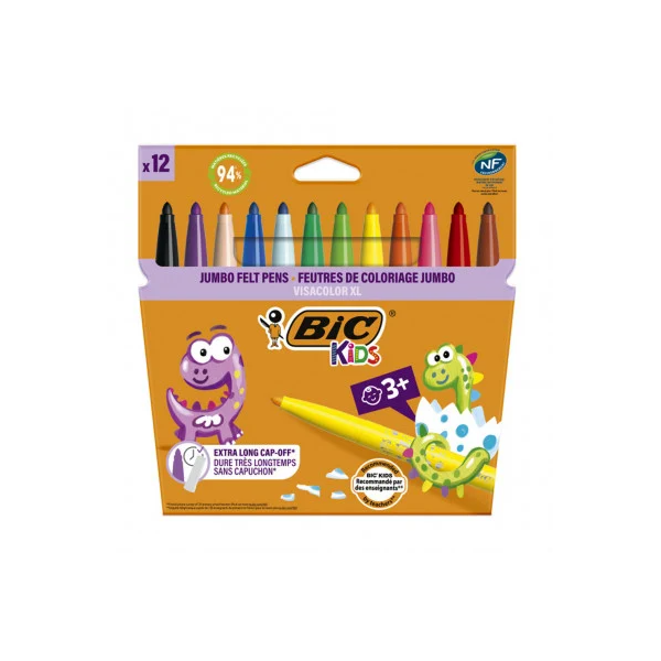 12 feutres de coloriage pointe large BIC Kids Visacolor XL