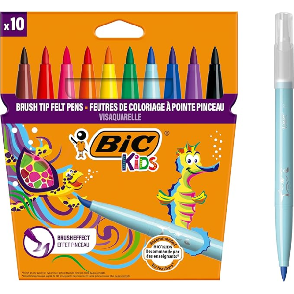 Feutres de coloriage pointe pinceau BIC Kids Visaquarelle