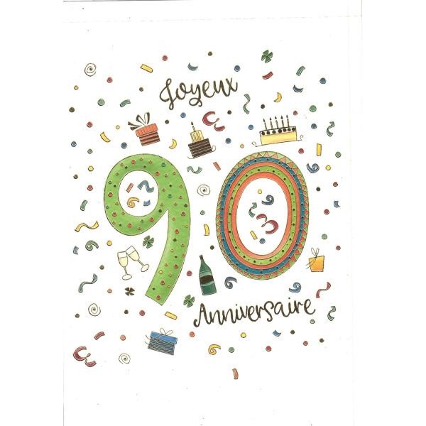 Carte Joyeux Anniversaire Skorpions Art - 90 ans