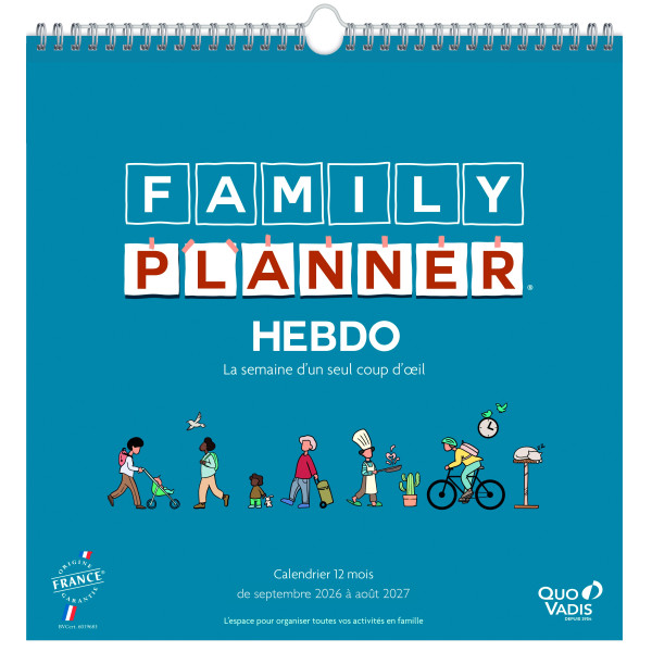 Calendrier familial 30x30cm Quo Vadis Family Planner Hebdo