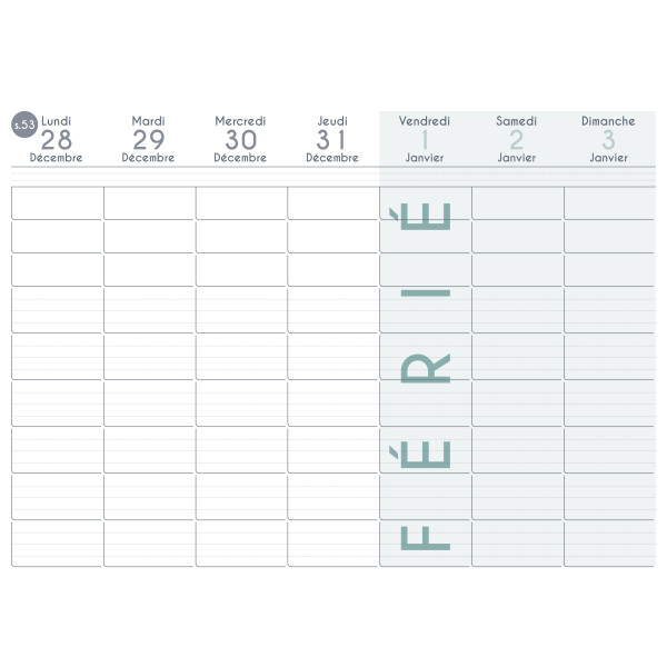 Calendrier familial 30x30cm Quo Vadis Family Planner Hebdo