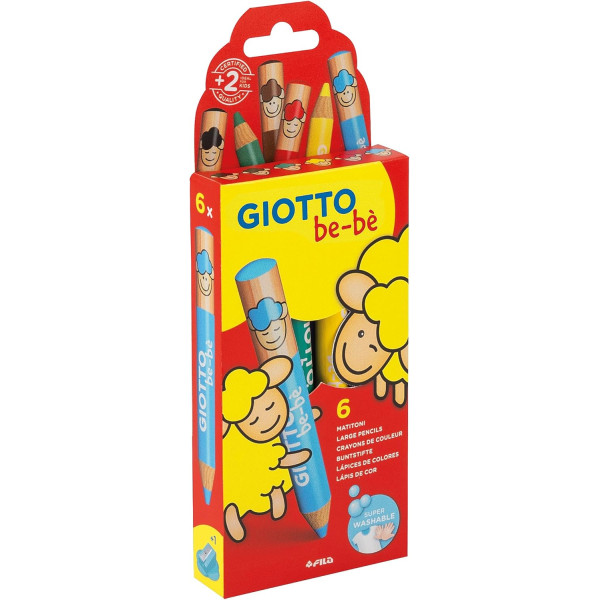6 crayons de couleur Giotto be-bè Maxi