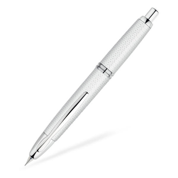 Stylo plume rétractable Pilot Capless Rhodié Graphite Blanc