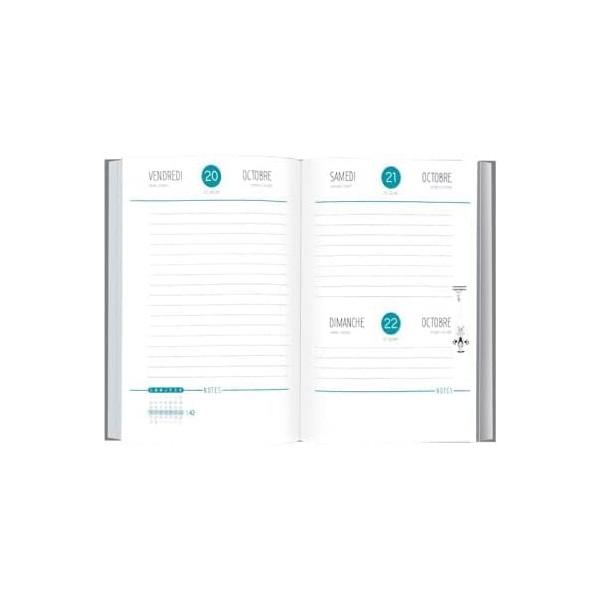Agenda journalier 13x18cm Oberthur Chaton Bulles