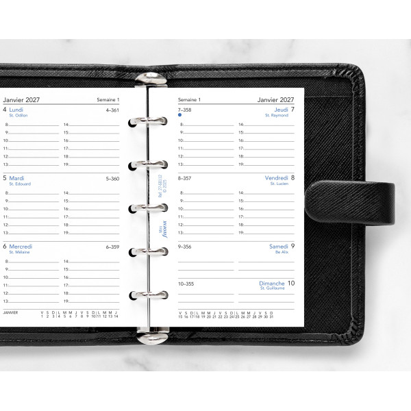 Recharge organiseur semainier Filofax Mini
