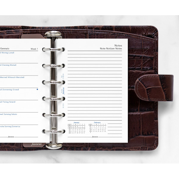 Recharge organiseur semainier Filofax Pocket