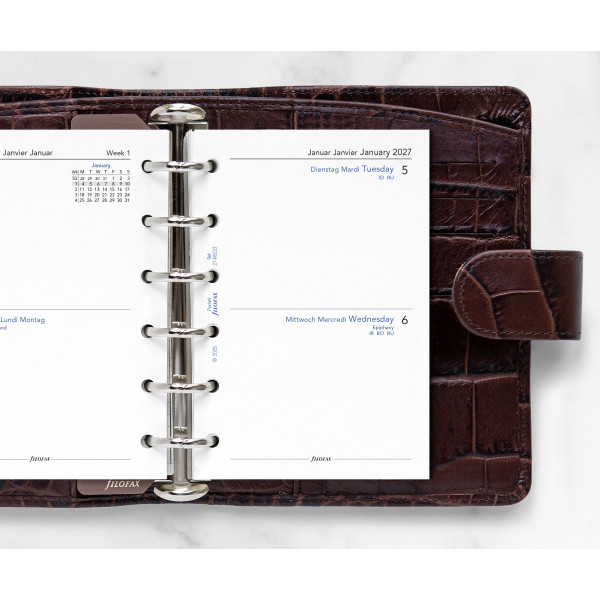 Recharge organiseur 2jours/page Filofax Pocket