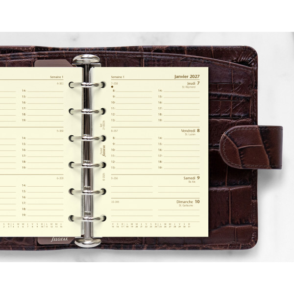 Recharge organiseur semainier Filofax Pocket Cotton Cream