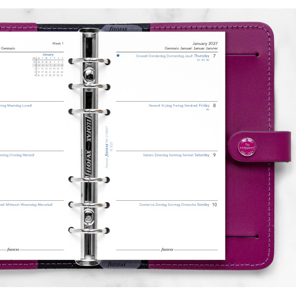 Recharge organiseur semainier Filofax Personal