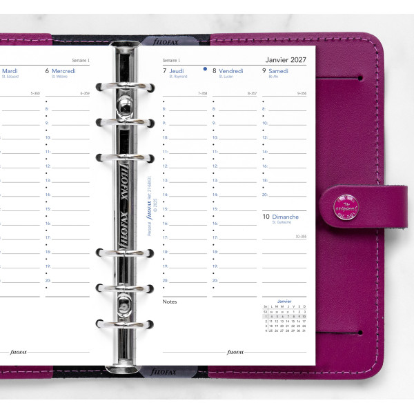 Recharge organiseur semainier Filofax Personal