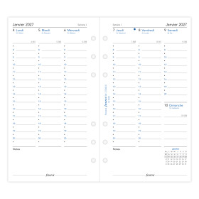 Recharge organiseur semainier Filofax Personal