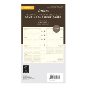 Recharge organiseur semainier Filofax Personal Cotton Cream