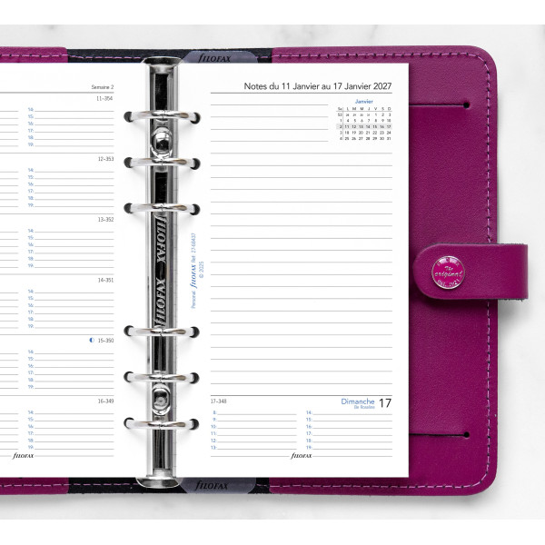 Recharge organiseur semainier Filofax Personal