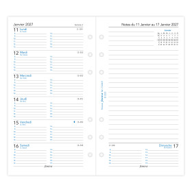 Recharge organiseur semainier Filofax Personal