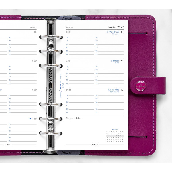 Recharge organiseur semainier Filofax Personal