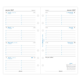 Recharge organiseur semainier Filofax Personal