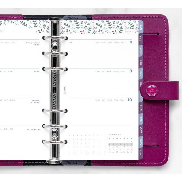 Recharge organiseur semainier Filofax Personal Garden