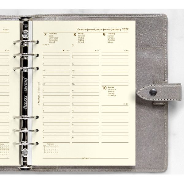 Recharge organiseur semainier Filofax A5 Cotton Cream