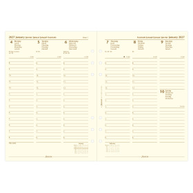 Recharge organiseur semainier Filofax A5 Cotton Cream