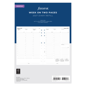 Recharge organiseur semainier Filofax Deskfax