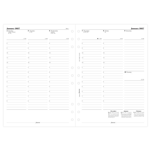 Recharge organiseur semainier Filofax Deskfax