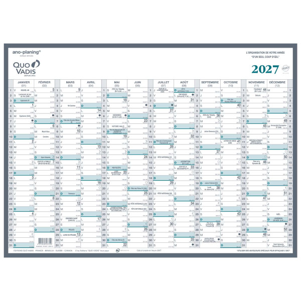 Calendrier 2026 55x43cm Quo Vadis Manager