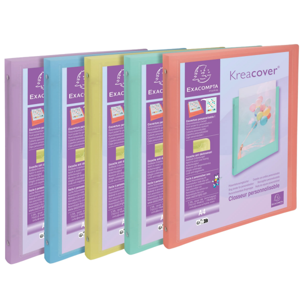 Classeur souple personnalisable dos 20mm A4 Exacompta Kreacover Pastel