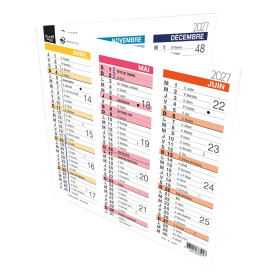Calendrier dépliant 36x18cm Quo Vadis Origami 18 Arc en ciel