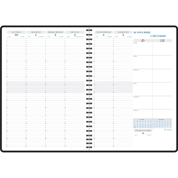 Agenda semainier 21x29,7cm spiralé Exacompta Consultations 29S Napura