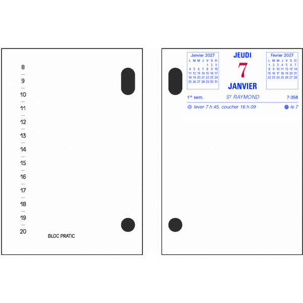 Bloc-pratic date à droite 8,2x12cm Exacompta