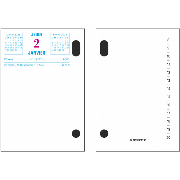 Bloc-pratic date à gauche 8,2x12cm Exacompta