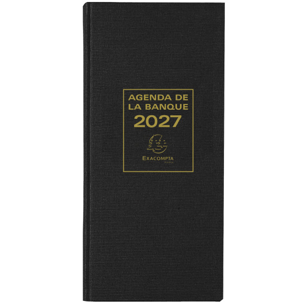Agenda 2pages/jour 16x34cm Exacompta Banquier Long Euros et cents