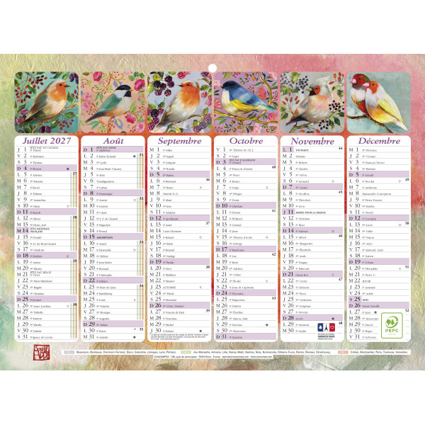 Calendrier 29,5x22cm Exacompta Sophie Adde