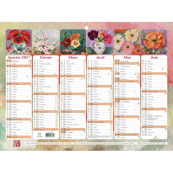 Calendrier 29,5x22cm Exacompta Sophie Adde