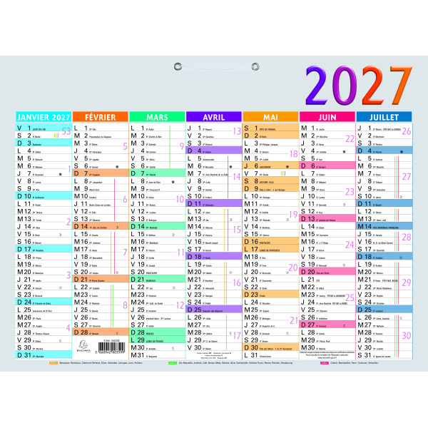 Calendrier 43x33,5cm Exacompta Multicolore